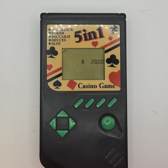 ⭐️5 in 1 Casino Game Handheld - Black and Green - Picture 1 of 2